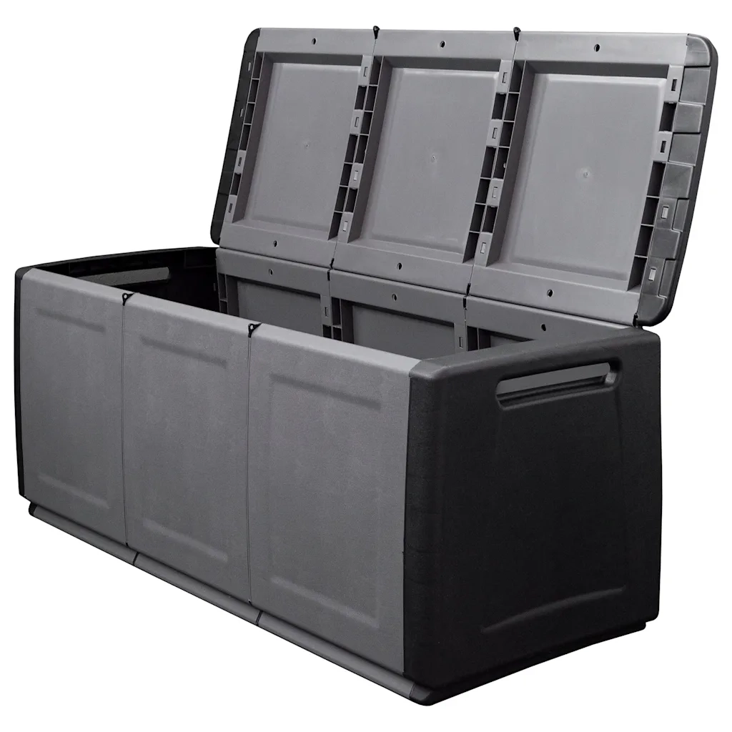 Contenitore da Giardino 138x53x57 cm 330 L Grigio Scuro e Nero cod mxl 77911