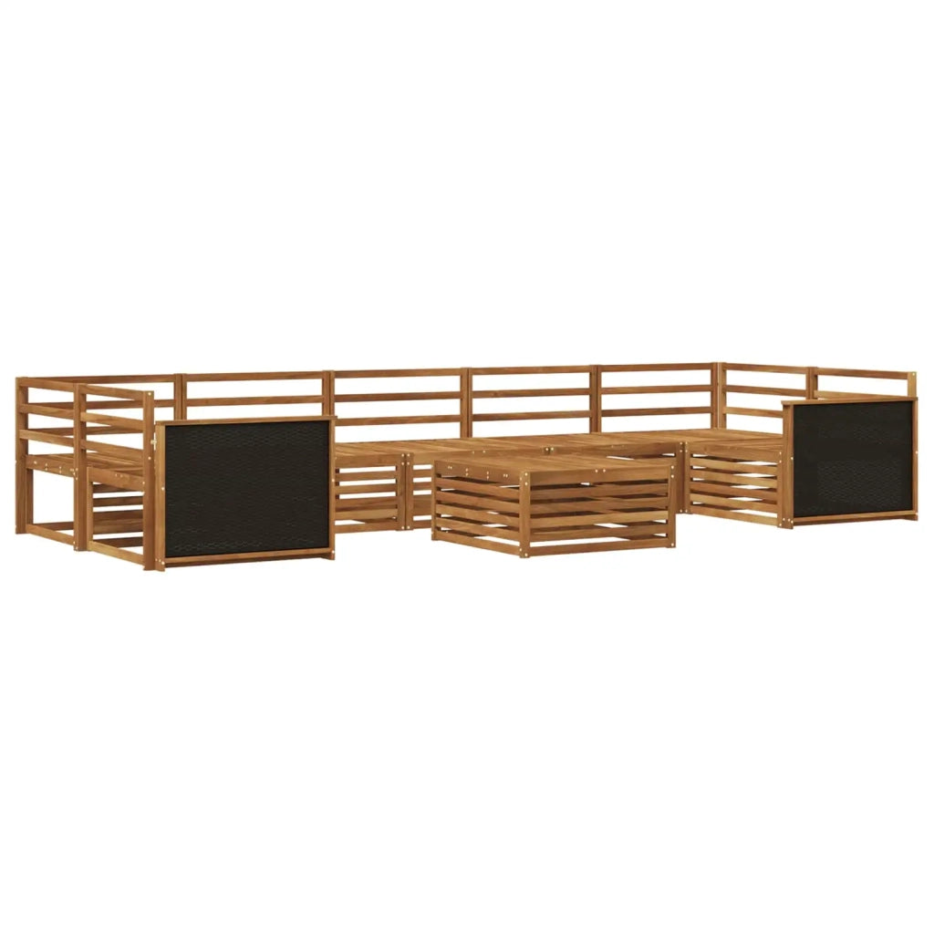 Set di divani da esterno 8 pz Naturale Legno di Acacia Massello 3383132