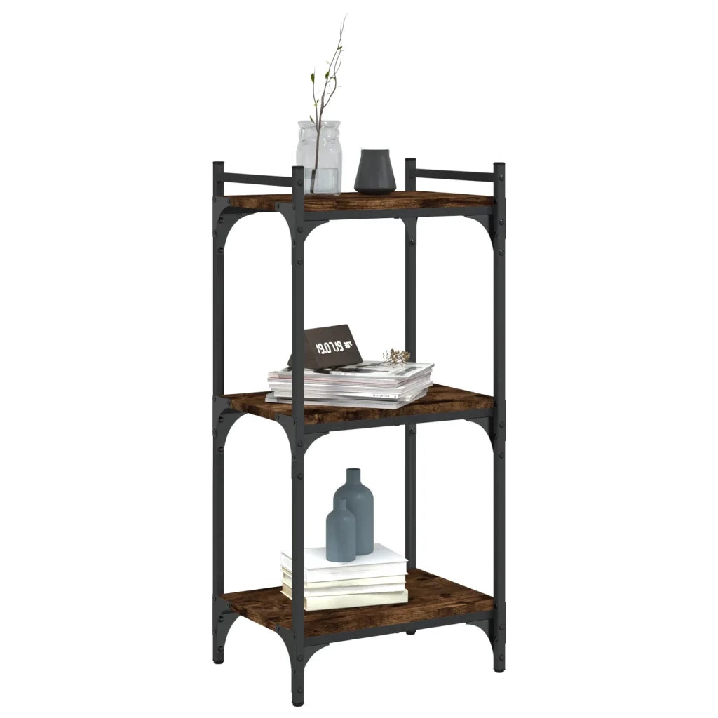Libreria a 3 Ripiani Rovere Fumo 40x30x86 cm Legno Multistrato 837629