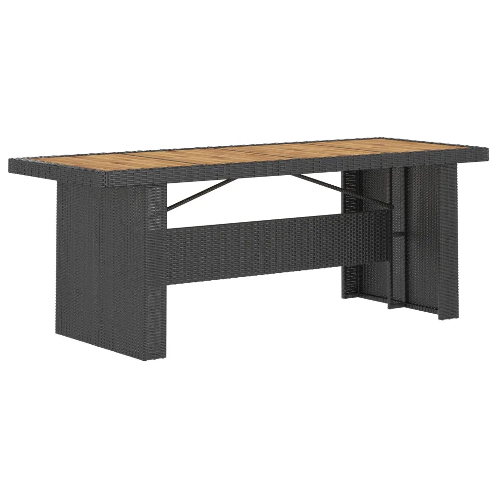 Set da Pranzo da Giardino 11 pz con Cuscini in Polyrattan Nero cod mxl 51010