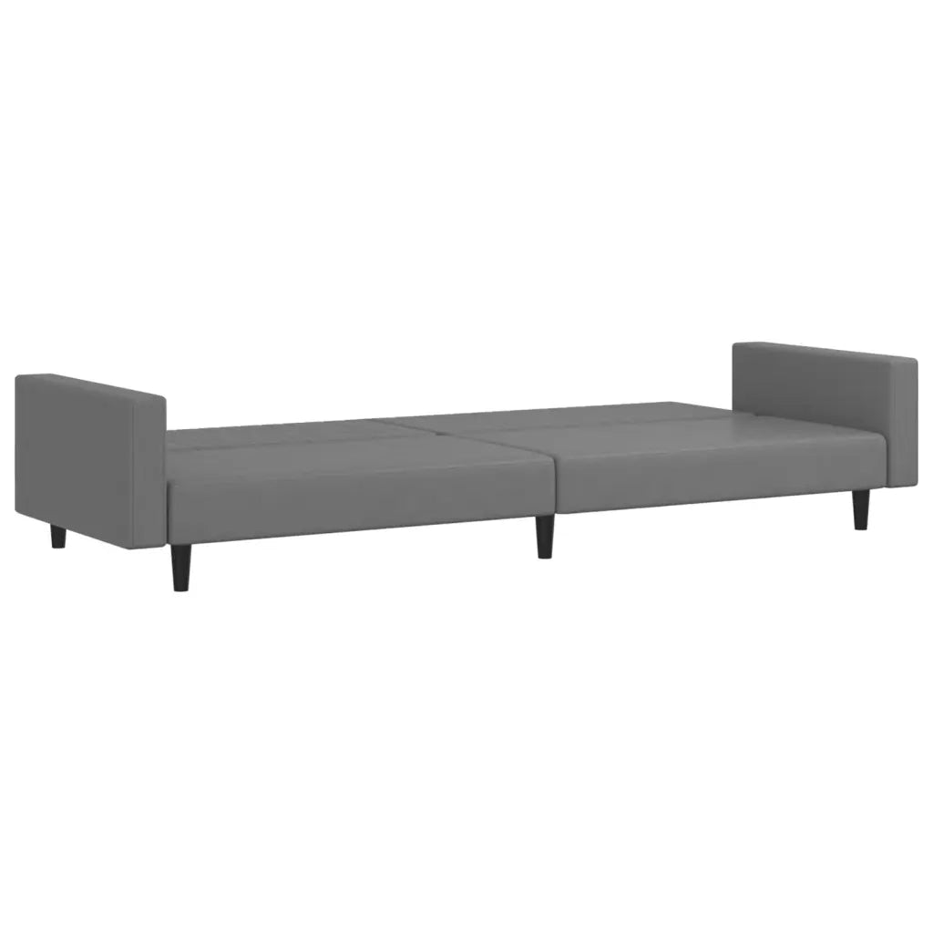 Divano Letto a 2 Posti Grigio in Similpelle 375953