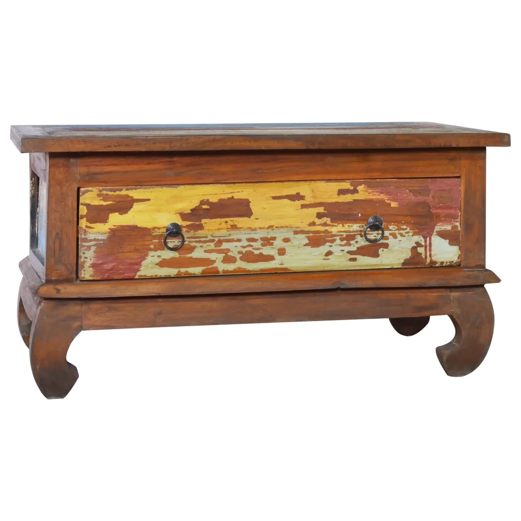 Tavolino da Salotto 80x50x40 cm in Legno di Teak di Recupero 289057