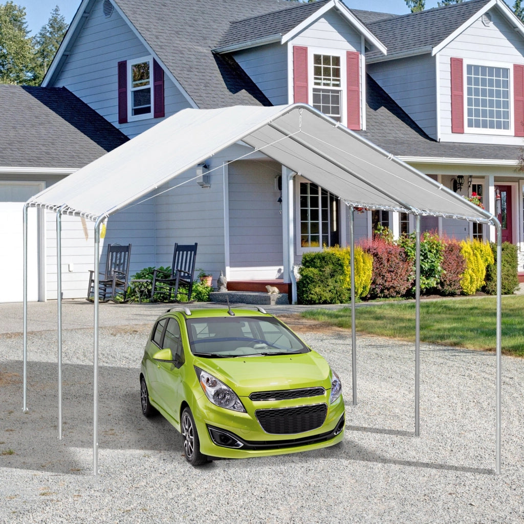 Tendone per Auto 5.95x2.9x2.6m in Acciaio Zincato Bianco