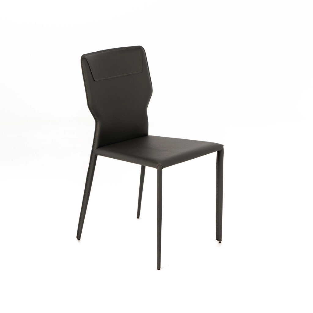 Kim - Sedia in ecopelle grigio scuro 2 pz