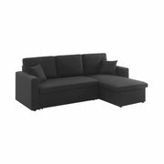 Divano letto angolare reversibile con contenitore, 3 posti, nero