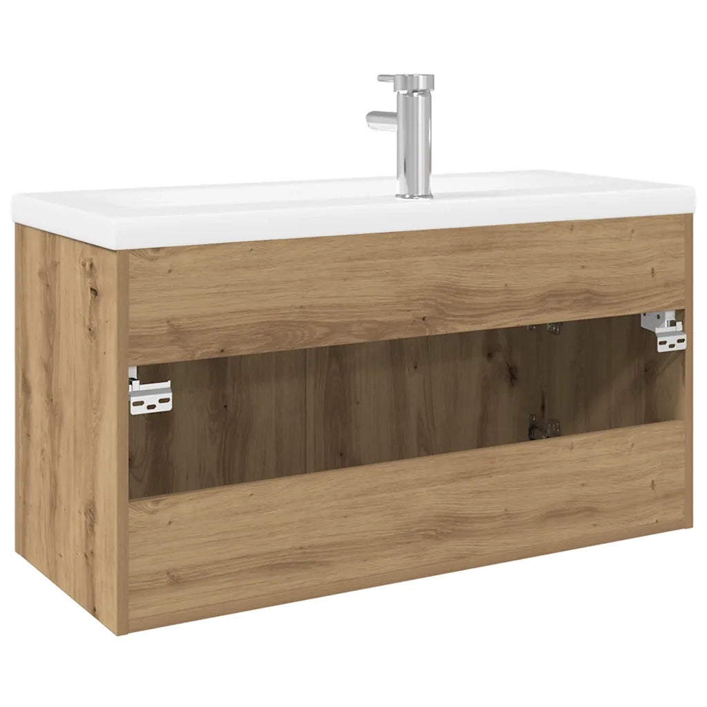 vidaXL Mobile Bagno Lavabo Integrato Rovere Artigianale in Truciolato