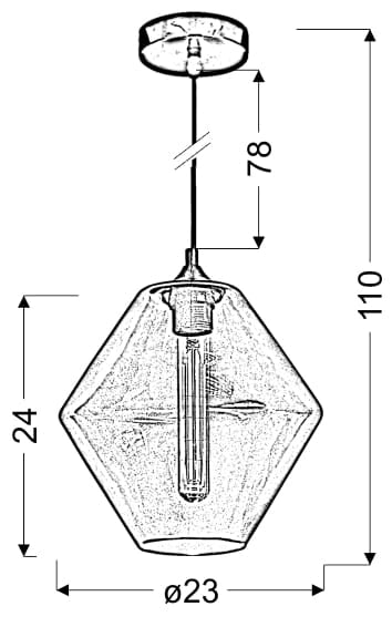 Candellux lampada a sospensione Bremen nera vetro Ø23cm