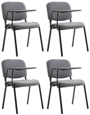 Set di 4 sedie Ken in tessuto con tavolo pieghevole grigio