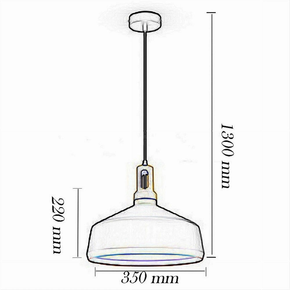 Trade Shop - Lampadario A Sospensione Stile Industriale In Metallo Pendente A Coppa E27 A93 - Nero