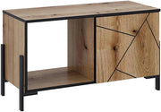 Tavolino da salotto Hatto, Rovere, 90 x 39.7 cm con 1 porta, adatto per riporre e conservare in camera da letto