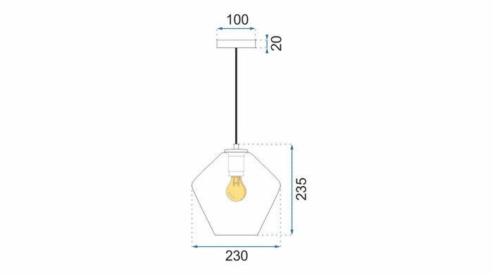 Lampada Da Soffitto Di Vetro APP439-1CP Amber