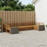 Set di divani da esterno 7 pz Naturale Legno di Acacia Massello 3383817