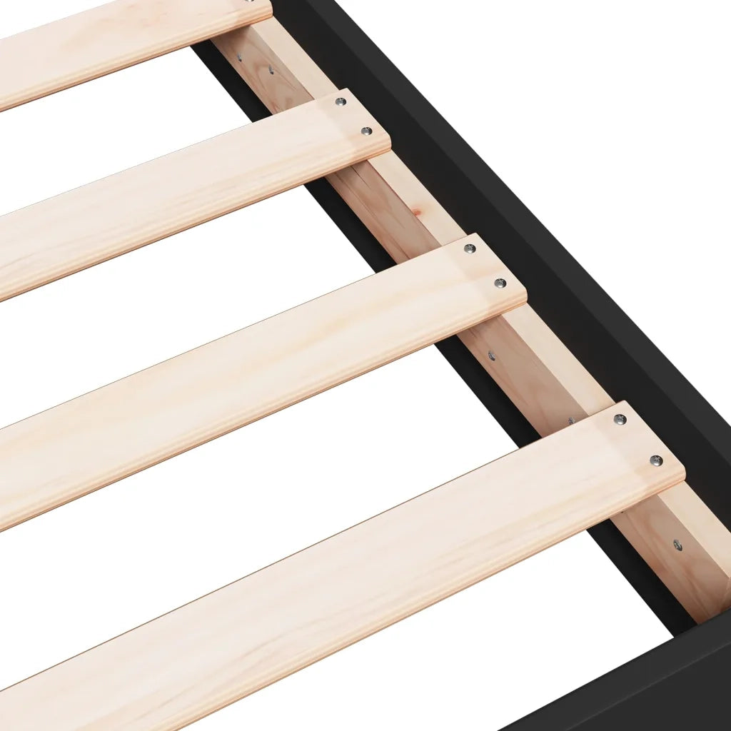 Giroletto-Struttura Letto Nero 75x190 cm in Legno Multistrato 794475
