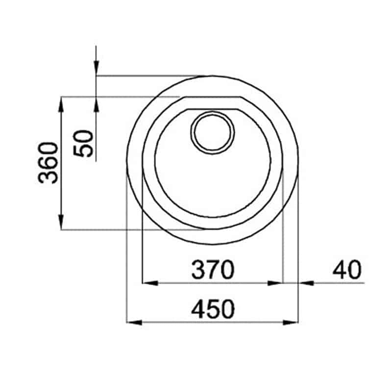 Lavello Tondo Elleci Incasso Fox ROUND Granitek Avena LGFROU51