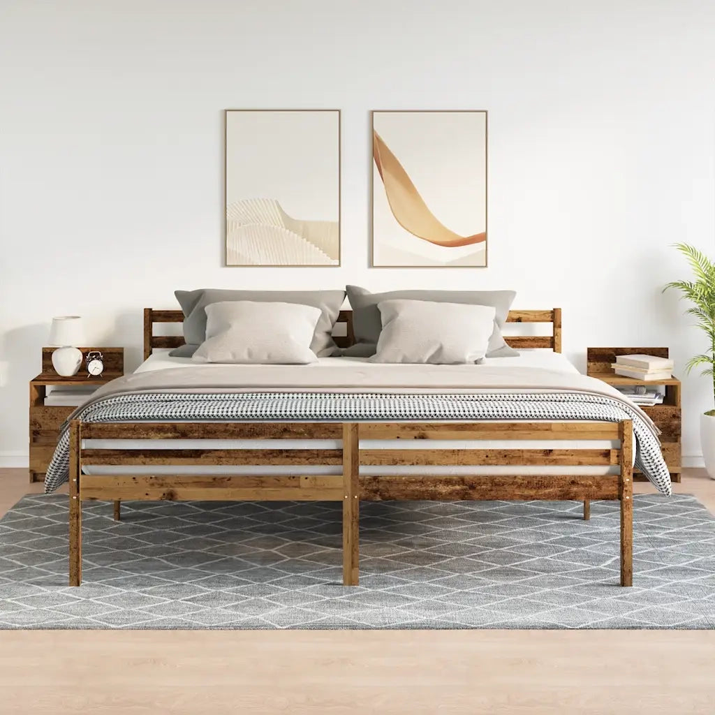 Comodini 2 pz con 2 Cassetti Legno Antico 40x33x60 cm 858575