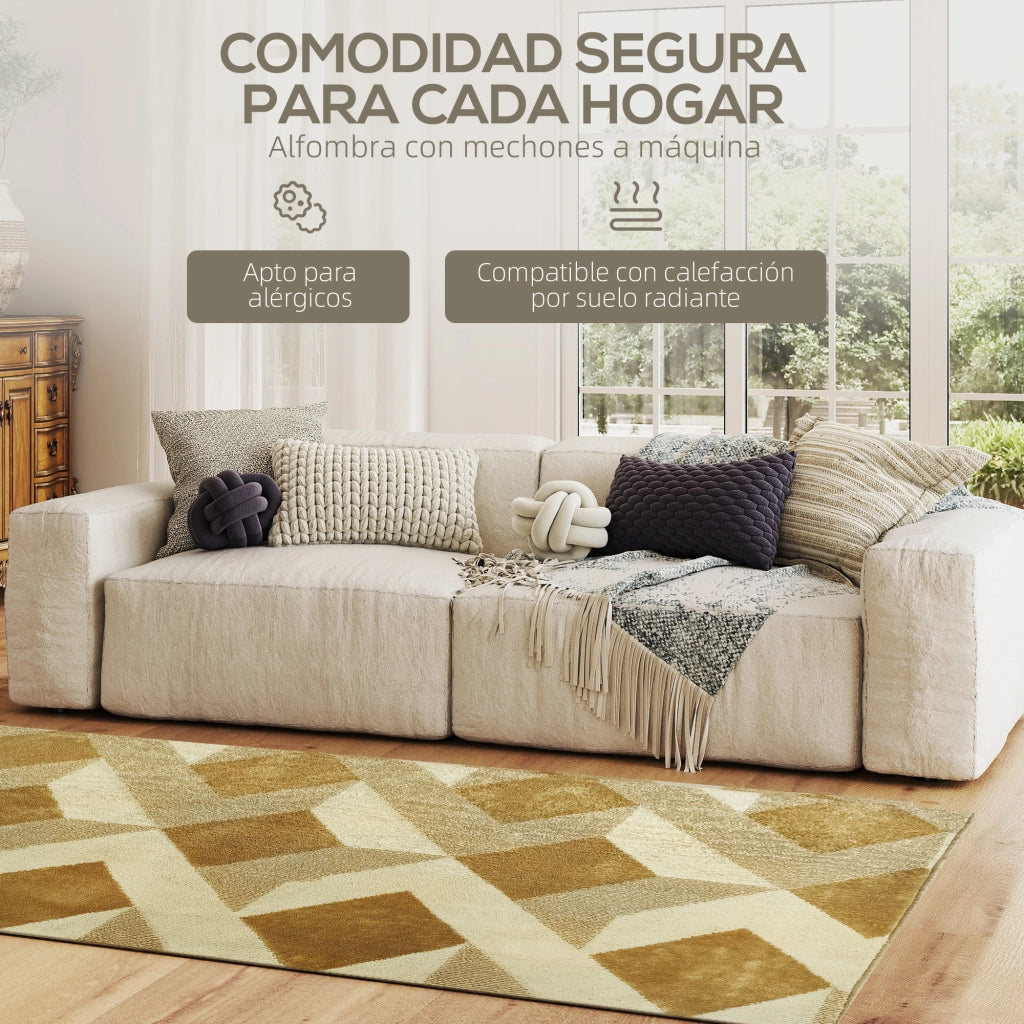 Tappeto Moderno Pelo Corto Lavabile ¨C zephmum ¨C 170x120 cm Crema