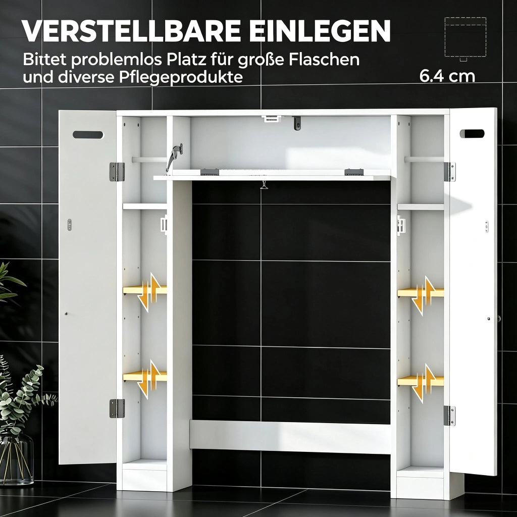 MOBILE SOPRA WC 88x18x98 cm Bianco in MDF e pannello di particelle