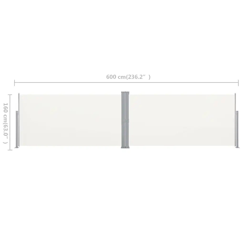 Tenda da Sole Laterale Retrattile 160x600 cm Crema cod mxl 24876