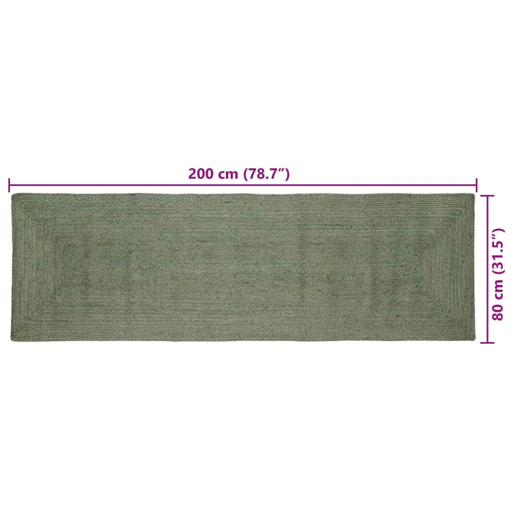 Tappeti per area Rettangolare Verde Oliva 80 x 200 cm Juta