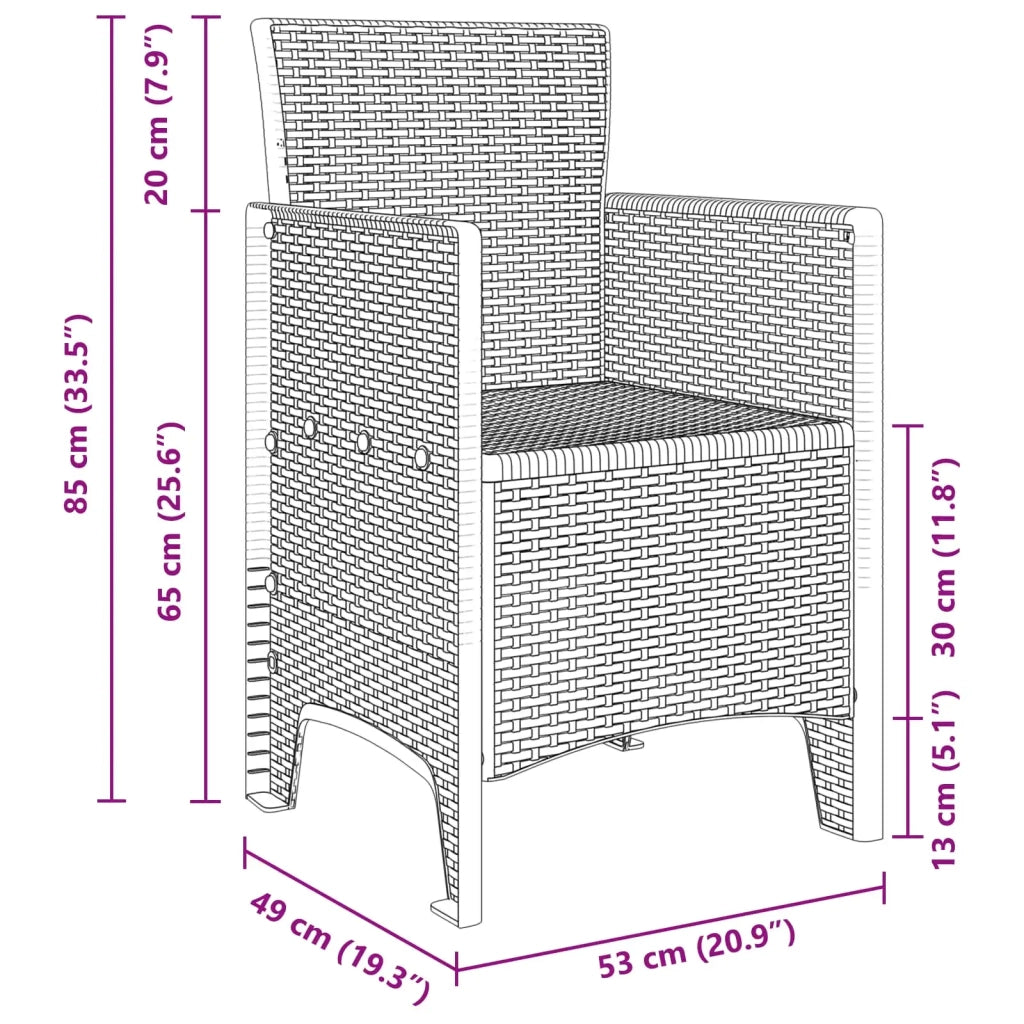 Sedia da Giardino 2 pcs Bianco 53 x 49 x 85 cm Polipropilene 847458