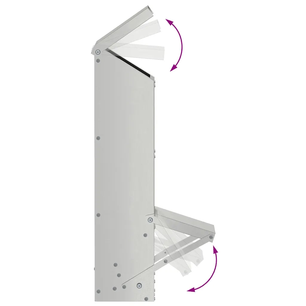 Feeder per pollo Argento 13 x 12 x 51 cm Acciaio zincato