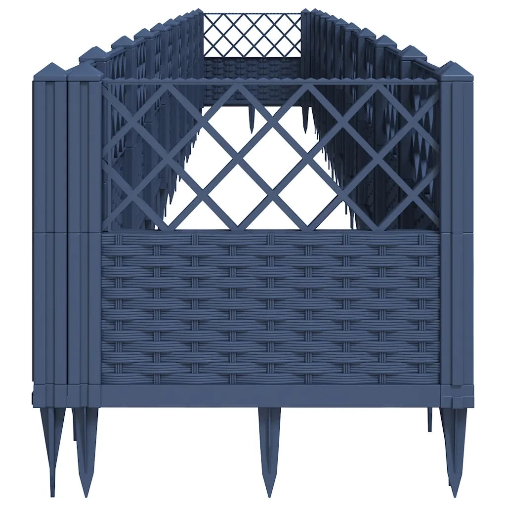 Fioriera Giardino Picchetti Grigio Blu 363,5x43,5x43,5 cm PP