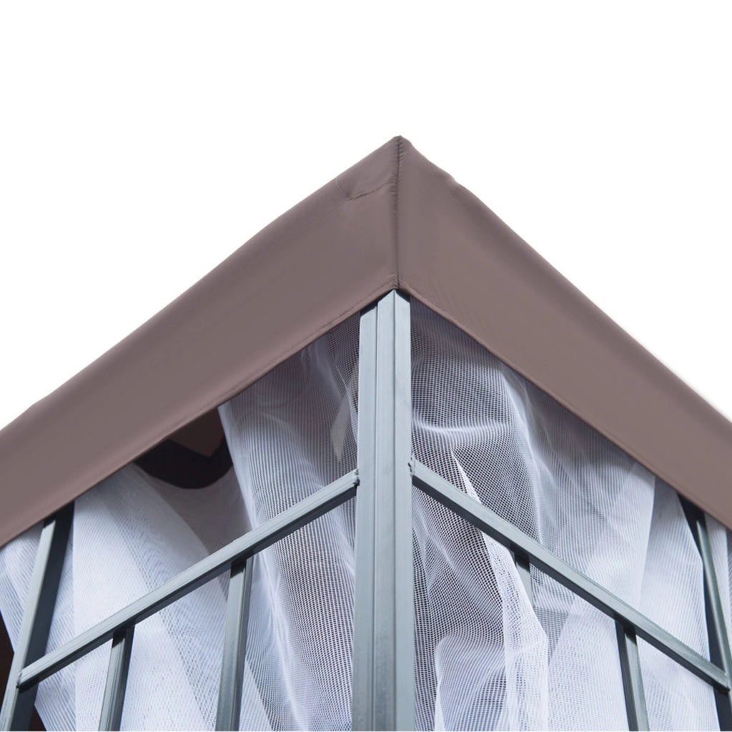 Gazebo da giardino con zanzariere pareti laterali tenda per feste con doppio tetto tenda da giardino e tenda di 2.97x2.97m