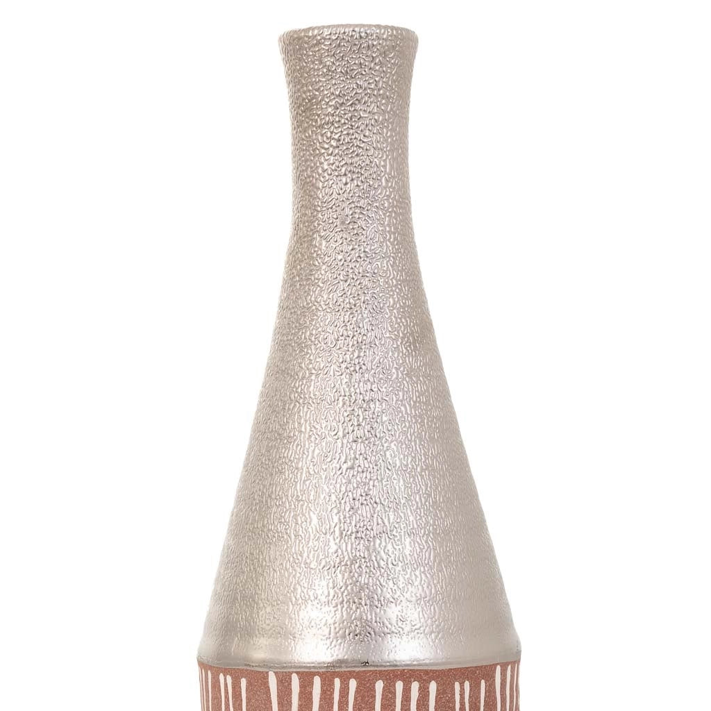 Vaso in ceramica argento 13,5x13,5x53h