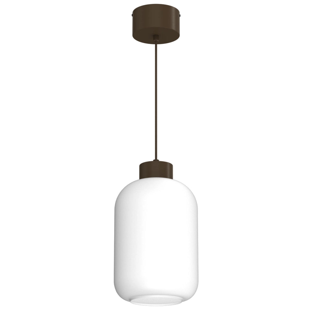 Lampada sospesa Galante 1xE27 bronzo vetro bianco Luminex