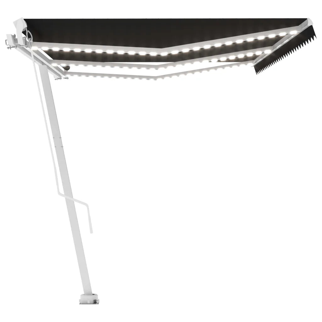 Tenda da Sole Retrattile Manuale con LED 600x350 cm Antracite 3069684