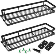 Rack per spezie 2 pezzi - Nero metallo - Rack per cucina - Raccordabile cucina - Inclusi chiodi - Installazione facile