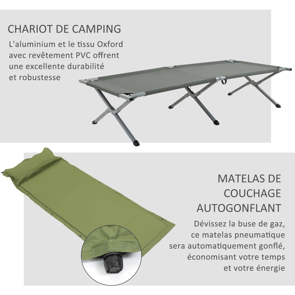 Letto da campeggio 3 in 1 con tenda e materasso ¨C zephmum ¨C singolo
