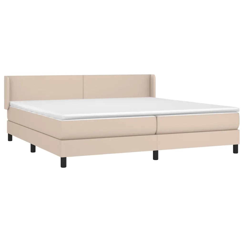Giroletto a Molle con Materasso Cappuccino 200x200cm Similpelle