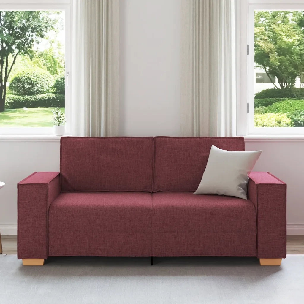 vidaXL Divano a 2 posti rosso vino 140 cm in tessuto