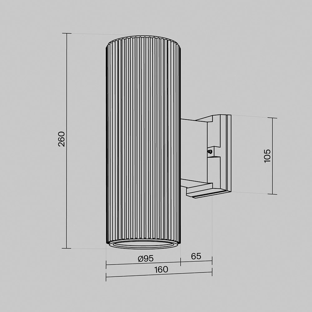 Lampada Da Parete Moderna Da Esterno Metallo Bianco Luce2E27 60W Ip54