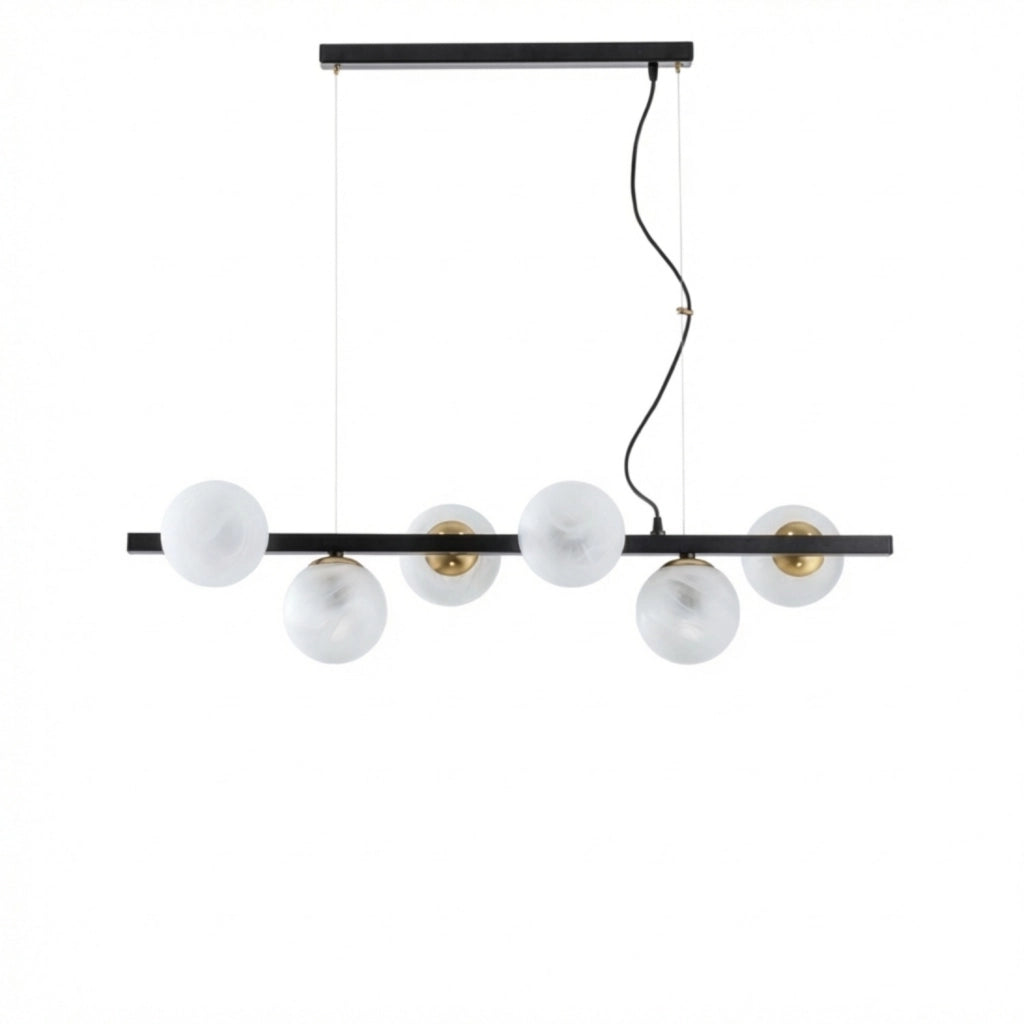 Lampadario Contemporaneo Adrian Metallo Nero Bronzo 6 Luci E14