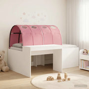 Letto con Tunnel 3 pcs Bianco e Rosa Legno multistrato 3423644