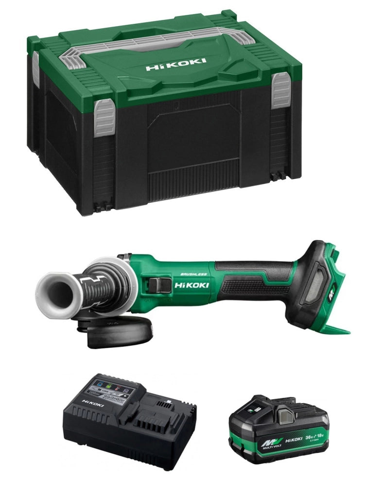 Smerigliatrice HIKOKI G3613DEB1X  (1 x 4,0Ah/8,0Ah + UC18YSL3 + Valigetta HSC III)
