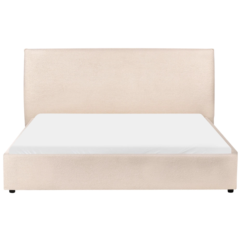 Letto matrimoniale ad acqua in velluto bianco sporco 160 x 200 cm stile classico minimalista