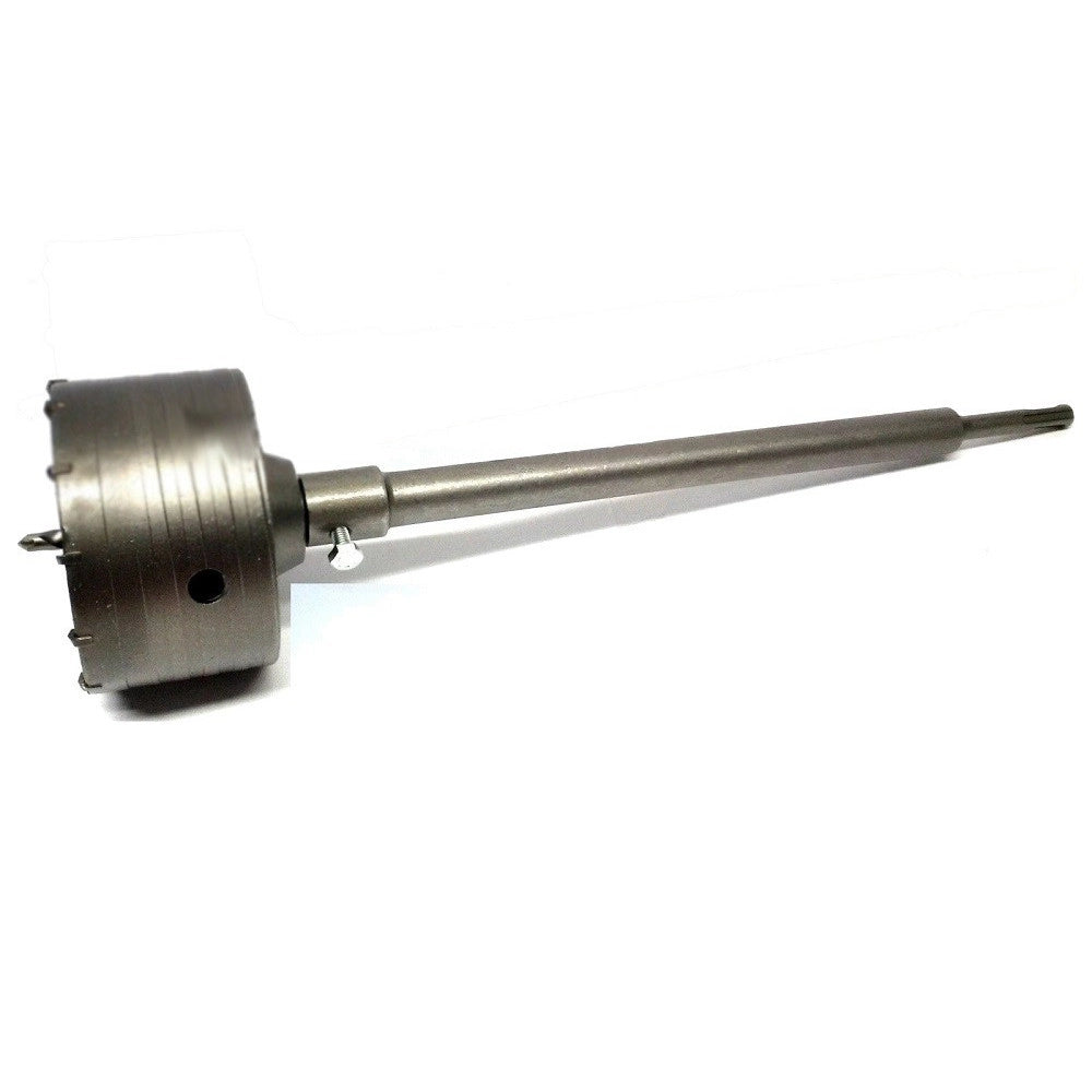 Trade Shop - Fresa Carotatrice A Tazza Per Muro Da 30mm A 130mm + Asta Da 65 Cm Sds Plus -
