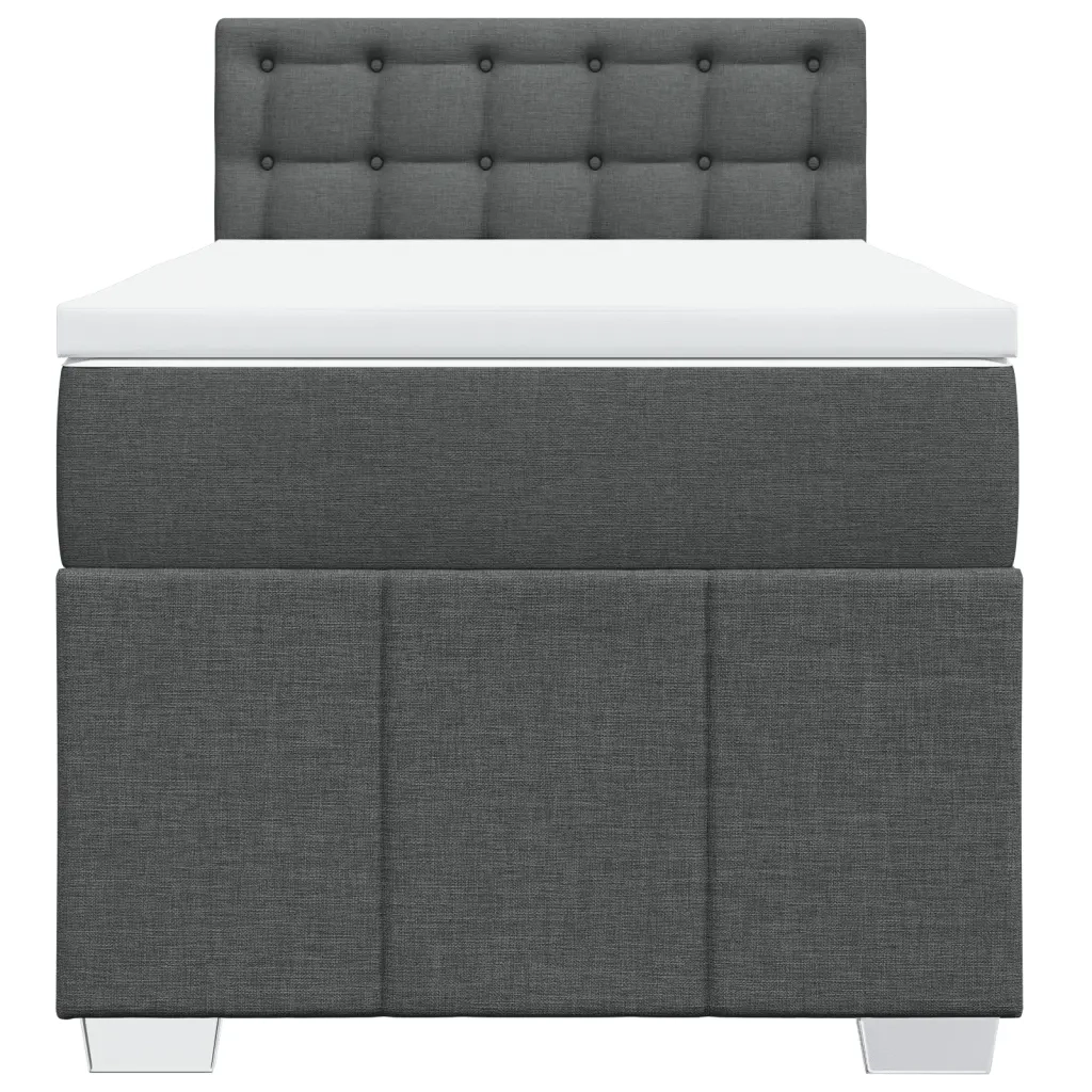 Giroletto a Molle con Materasso Grigio Scuro 90x190 cm Tessuto 3289238