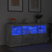 Credenza con Luci LED Grigio Cemento 142,5x37x67 cm