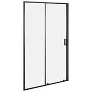 Porta da doccia pieghevole in vetro temperato trasparente con anta 120 x 190 cm nero design elegante
