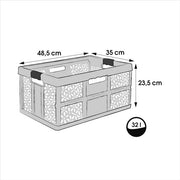 Cassa di lavoro professionale fissa con maniglie soft-touch, 48,5 x 35 x 23,5 cm, 32 l, blauo/marrone scuro
