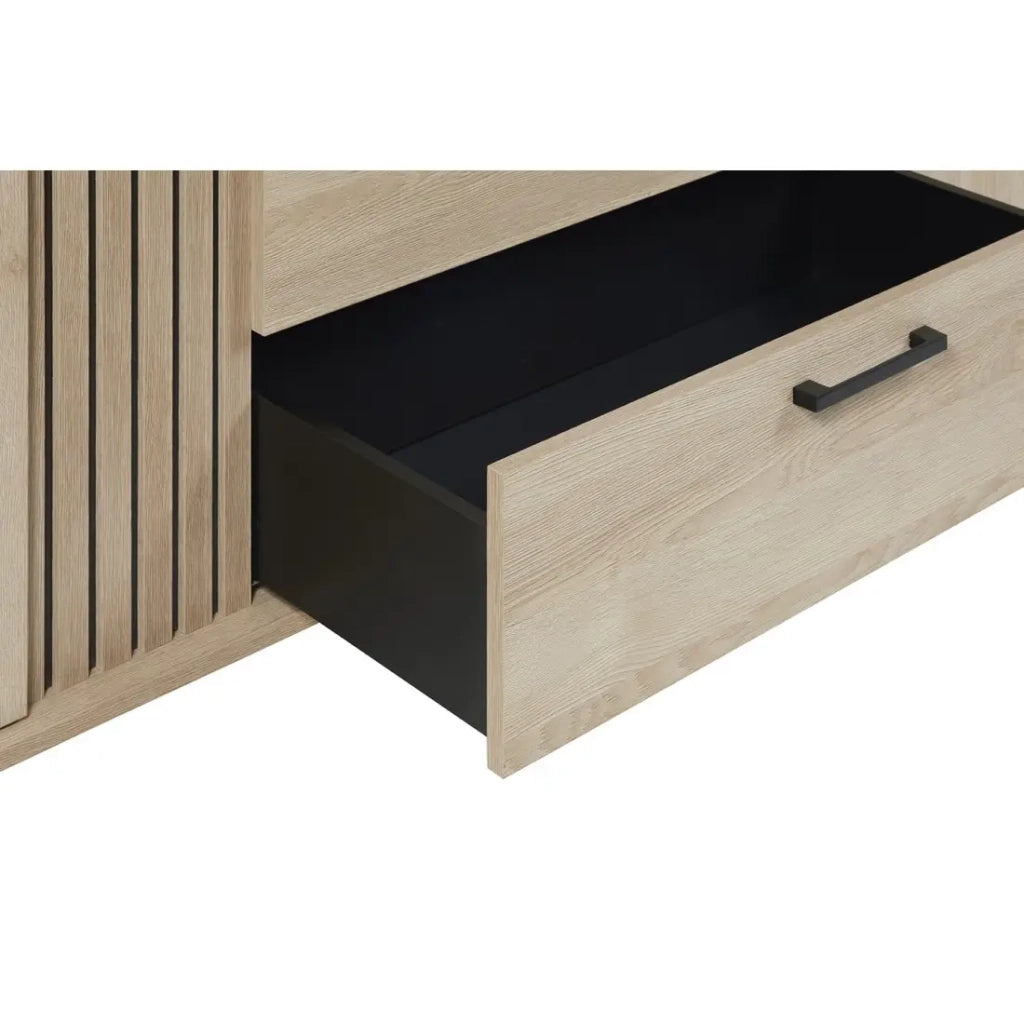 Mobile TV LOFT – Rovere chiaro con 2 porte e 1 vano – L164 x H64 x P50 cm