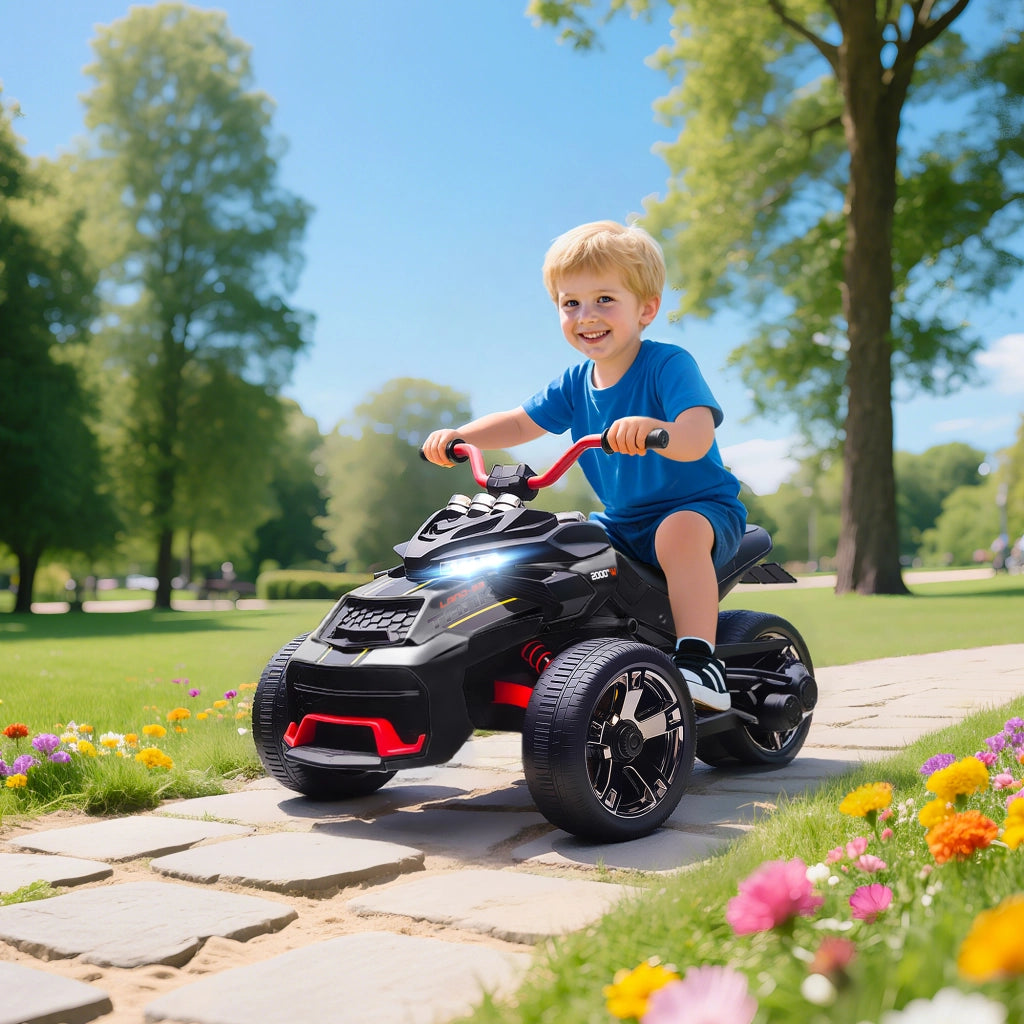 Auto elettrica per bambini ¨C zephmum ¨C 12V 3 ruote 2 motori nero