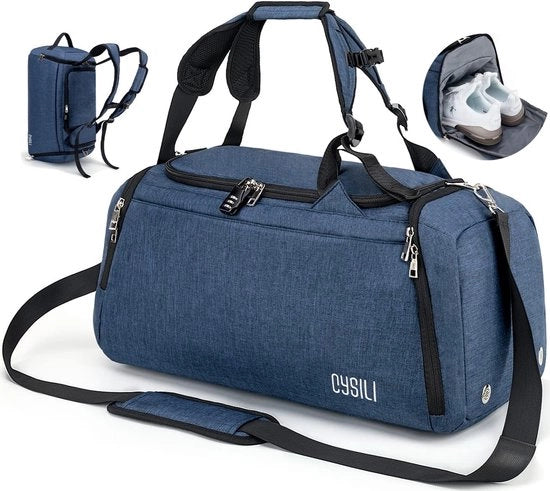 Borsa sportiva da 42 litri con tasca per scarpe e sacchetto per oggetti bagnati, chiusura a chiave numerica - borsa da ginnasio e viaggio