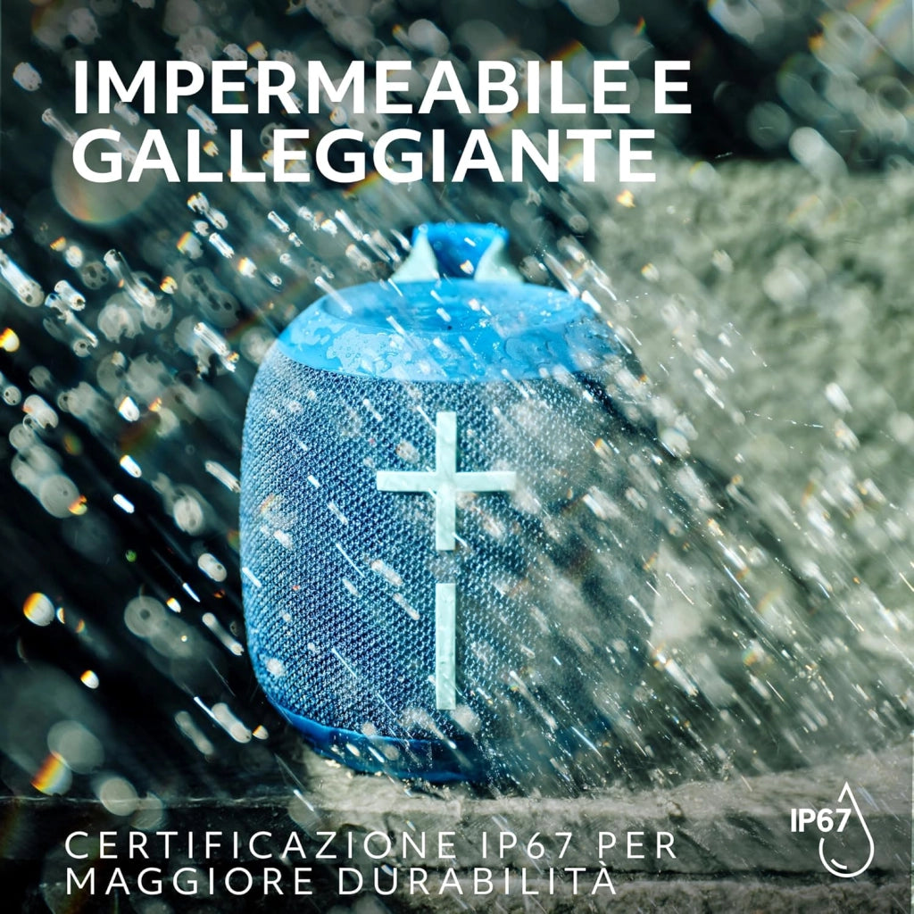 Ultimate Ears WONDERBOOM 4, altoparlante Bluetooth portatile impermeabile con bassi eccezionali e suono a 360°, altoparlante galleggiante antipolvere con raggio d’azione di 40 m - Nero