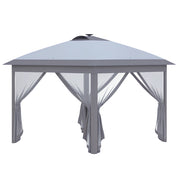 Gazebo pieghevole 3.3x3.3m con LED e tende ¨C zephmum ¨C grigio