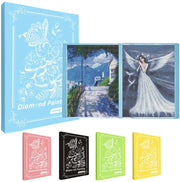 Album di pittura con diamanti A3, mappa con 60 contenitori trasparenti, album per la conservazione delle foto di pittura con diamanti, accessori (blu)
